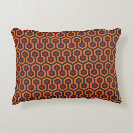 Retro Modern Orange Red Brown Hexagon Muster Dekokissen