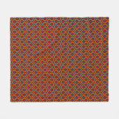 Retro Modern Orange Red Brown Hexagon Muster Fleecedecke (Vorderseite (Horizontal))