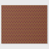 Retro Modern Orange Red Brown Hexagon Muster Geschenkpapier (Flach)