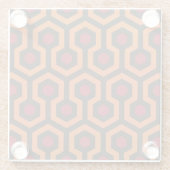 Retro Modern Orange Red Brown Hexagon Muster Glasuntersetzer (Rückseite)