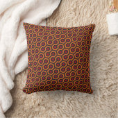 Retro Modern Orange Red Brown Hexagon Muster Kissen (Decke)
