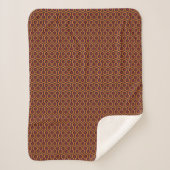Retro Modern Orange Red Brown Hexagon Muster Sherpadecke (Vorderseite)
