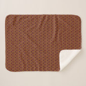 Retro Modern Orange Red Brown Hexagon Muster Sherpadecke (Vorderseite (Horizontal))
