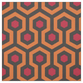 Retro Modern Orange Red Brown Hexagon Muster Stoff (Muster)