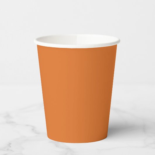 Retro Modern Orange Solid Color Pappbecher (Links)