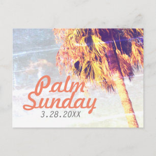 Retro Modern Palm Sonntag in Orange Postkarte