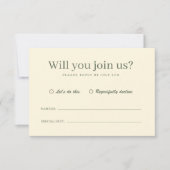 Retro Modern Pastel Ivory Funky Wedding RSVP Karte (Vorderseite)