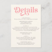 Retro Modern Pastel Wedding Details Begleitkarte (Vorderseite)