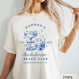 Retro-Modern Pink & Blau Junggesellinnen-Wochenend T-Shirt