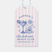 Retro Modern Pink & Blue Bachelorette Weekend Geschenkanhänger (Rückseite)