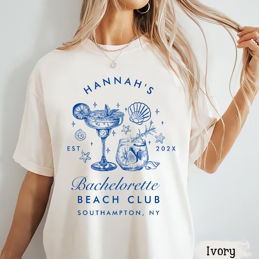 Retro Modern Pink & Blue Bachelorette Weekend T-Shirt