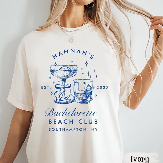 Retro Modern Pink & Blue Bachelorette Weekend T-Shirt