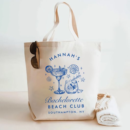 Retro Modern Pink & Blue Bachelorette Weekend Tragetasche