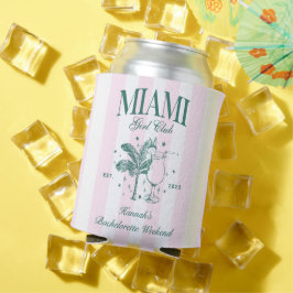 Retro Modern Pink & Green Miami Junggeselinnen-Abs Dosenkühler
