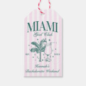 Retro Modern Pink & Green Miami Junggeselinnen-Abs Geschenkanhänger (Vorderseite)