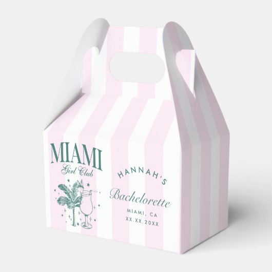 Retro Modern Pink & Green Miami Junggeselinnen-Abs Geschenkschachtel (Vorderseite)