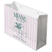 Retro Modern Pink & Green Miami Junggeselinnen-Abs Große Geschenktüte (Vorderseite Schrägansicht)