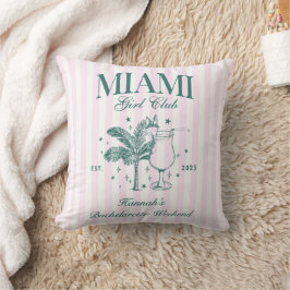 Retro Modern Pink & Green Miami Junggeselinnen-Abs Kissen