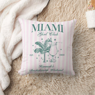 Retro Modern Pink & Green Miami Junggeselinnen-Abs Kissen