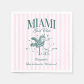 Retro Modern Pink & Green Miami Junggeselinnen-Abs Serviette (Vorderseite)