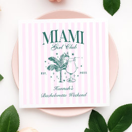 Retro Modern Pink & Green Miami Junggeselinnen-Abs Serviette