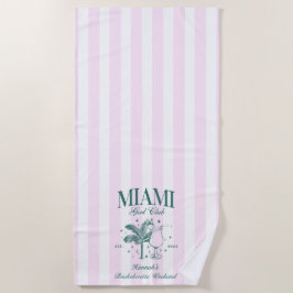 Retro Modern Pink & Green Miami Junggeselinnen-Abs Strandtuch