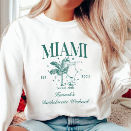 Retro Modern Pink & Green Miami Junggeselinnen-Abs Sweatshirt