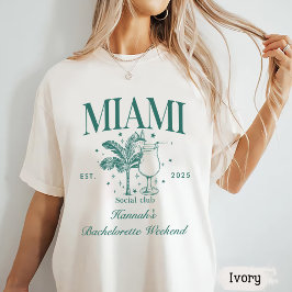 Retro Modern Pink & Green Miami Junggeselinnen-Abs T-Shirt