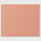 Retro Modern Pink Orange Holiday Pattern Geschenkpapier (Flach)