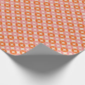 Retro Modern Pink Orange Holiday Pattern Geschenkpapier (Ecke)
