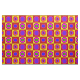 Retro Modern Polka Dots Circles Op Art 1970s Stoff