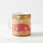 Retro Modern Polka dots with Autumnal Dunes Kaffeetasse (Vorderseite Links)