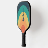 Retro Modern Rainbow Arch Personalisiert Pickleball Schläger (Links)