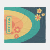 Retro Modern Rainbow Daisy Name Fleecedecke (Vorderseite (Horizontal))