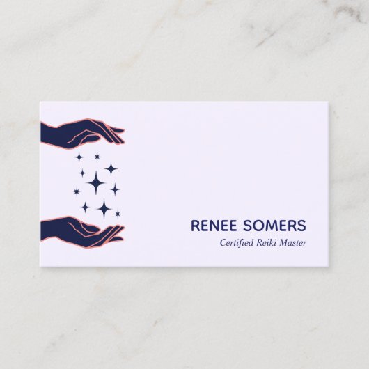 Retro Modern Reiki Practitioner Energy Healer Visitenkarte (Vorderseite)