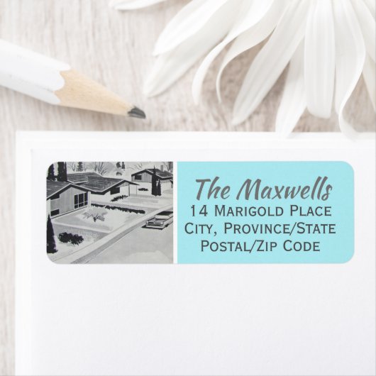 Retro Modern Return Address Label (Insitu)