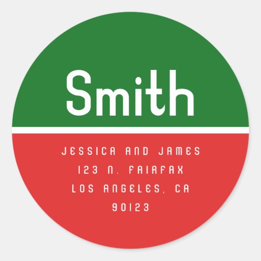 Retro Modern Return Address  Runder Aufkleber (Vorderseite)