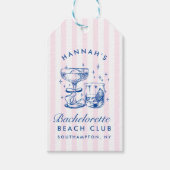 Retro-Modern Rosa & Blaues Junggesellinnen-Wochene Geschenkanhänger (Vorderseite)