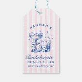 Retro-Modern Rosa & Blaues Junggesellinnen-Wochene Geschenkanhänger (Rückseite)