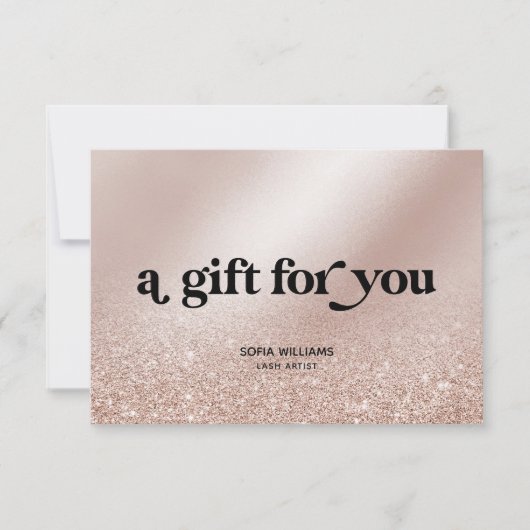 Retro Modern Rose Gold Certificate Geschenkkarte (Vorderseite)