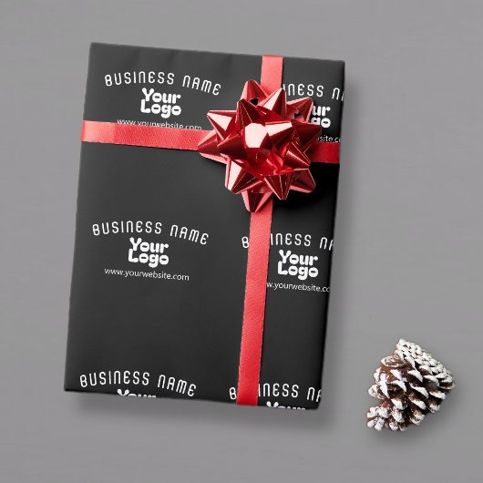 Retro-Modern Schwarz & Weiß hochladen (editierbar) Geschenkpapier