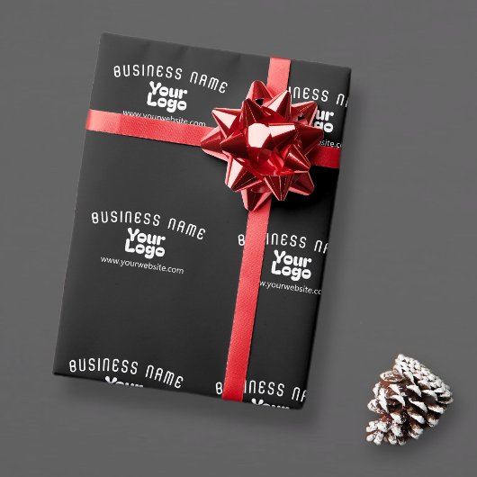 Retro-Modern Schwarz & Weiß hochladen (editierbar) Geschenkpapier