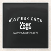 Retro-Modern Schwarz & Weiß hochladen (editierbar) Glasuntersetzer (Vorderseite)