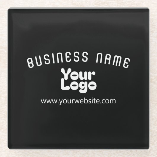 Retro-Modern Schwarz & Weiß hochladen (editierbar) Glasuntersetzer (Vorderseite)