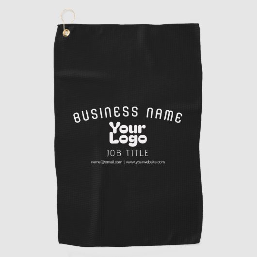 Retro-Modern Schwarz & Weiß hochladen (editierbar) Golfhandtuch (Vorderseite)