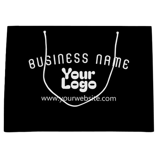 Retro-Modern Schwarz & Weiß hochladen (editierbar) Große Geschenktüte (Vorderseite)