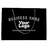 Retro-Modern Schwarz & Weiß hochladen (editierbar) Große Geschenktüte (Rückseite)