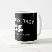 Retro-Modern Schwarz & Weiß hochladen (editierbar) Kaffeetasse (VorderseiteRechts)