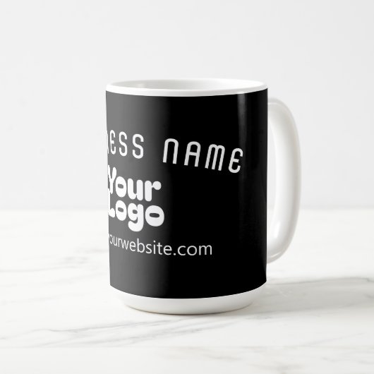 Retro-Modern Schwarz & Weiß hochladen (editierbar) Kaffeetasse (VorderseiteRechts)