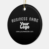 Retro-Modern Schwarz & Weiß hochladen (editierbar) Keramik Ornament (Links)